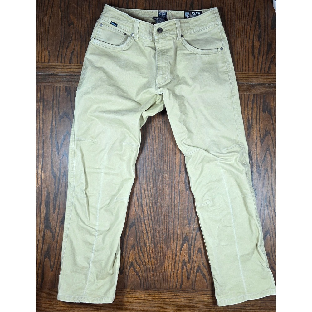 Kuhl Rydr Pants Mens 32x30 Khaki Tan Vintage Patina Dye Cotton Stretch Outdoor